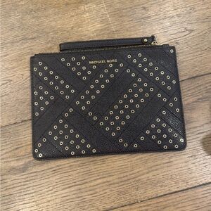 Michael Kors Black and Gold Studded Clutch